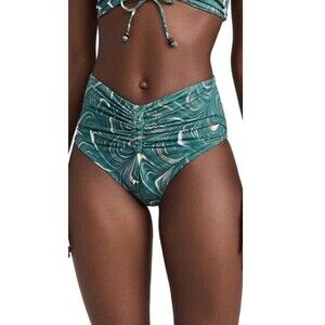 NWT Sea Womens Amara Marble Print Bikini Bottoms - Green Size XXS